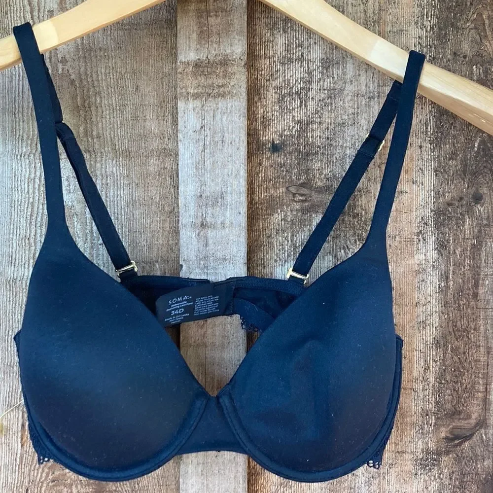 Soma Embraceable Enchanting Lace Demi Bra- black